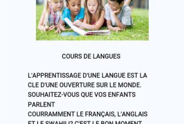 Cours de Langues(Français, Anglais et Swahili) pour tous les niveaux.