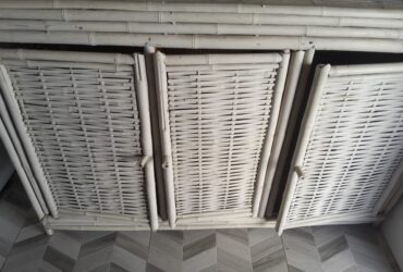 1 meuble bahut blanc bambou