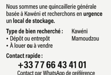 🔎 URGENT – Recherche dépôt à louer ou à vendre
